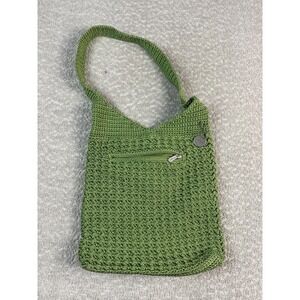 The Sak Original Shoulder Bag Womens Medium Green Crochet Boho Hobo Purse